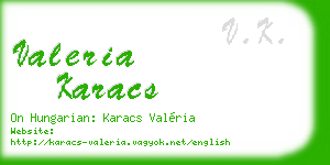 valeria karacs business card