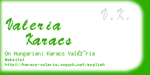 valeria karacs business card